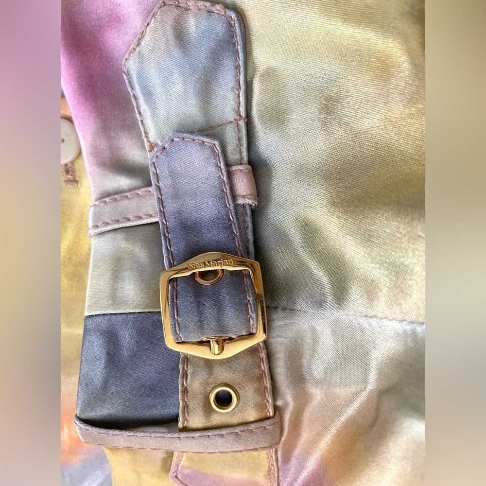 Sies Marjan Willa Printed Satin Cropped Pant Rainbow Watercolor 6 iridescent - Picture 9 of 14
